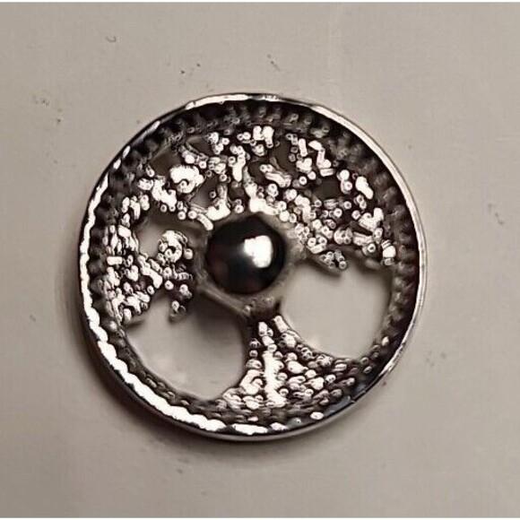 NWOT Silvertone Tassel Interchangeable Snap Tree Of Life 22" Necklace - Picture 6 of 7